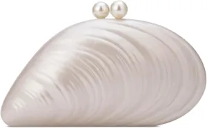 YYW Acrylic Evening Clutch Purses for Women Shell Marble Handbag Shoulder Bag with Pearl for Wedding Party Prom