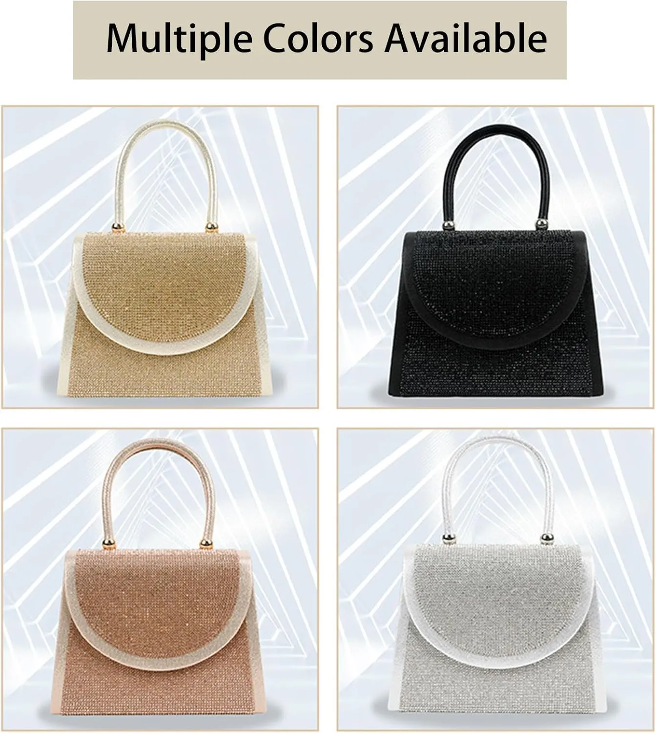YYW Clutch Purses for Women Crystal Rhinestone Handbag Glitter Tote Bride Evening Clutch Bag