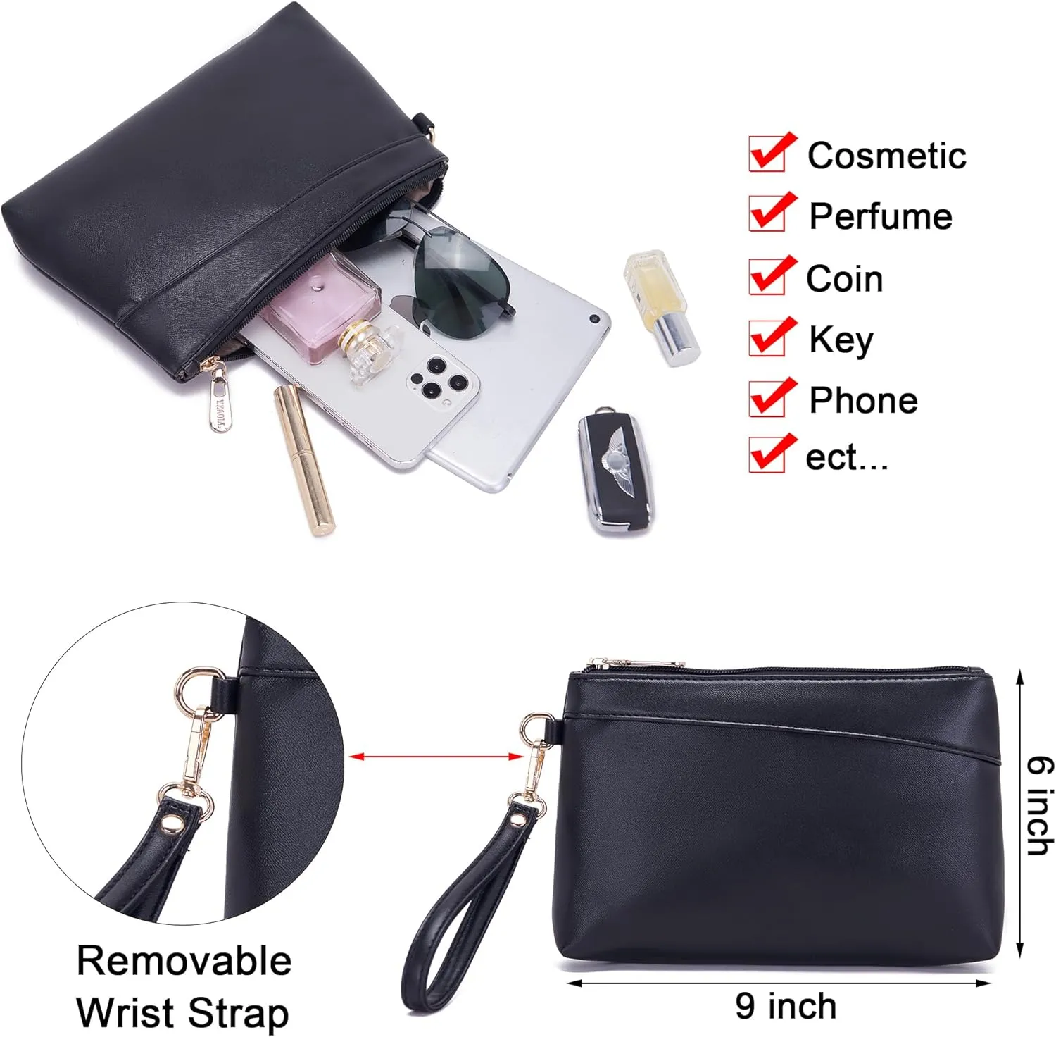 YZAOLL Purses for Women Faux Leather Medium Large Tote Satchel Shoulder Purse Handbag Wallet set