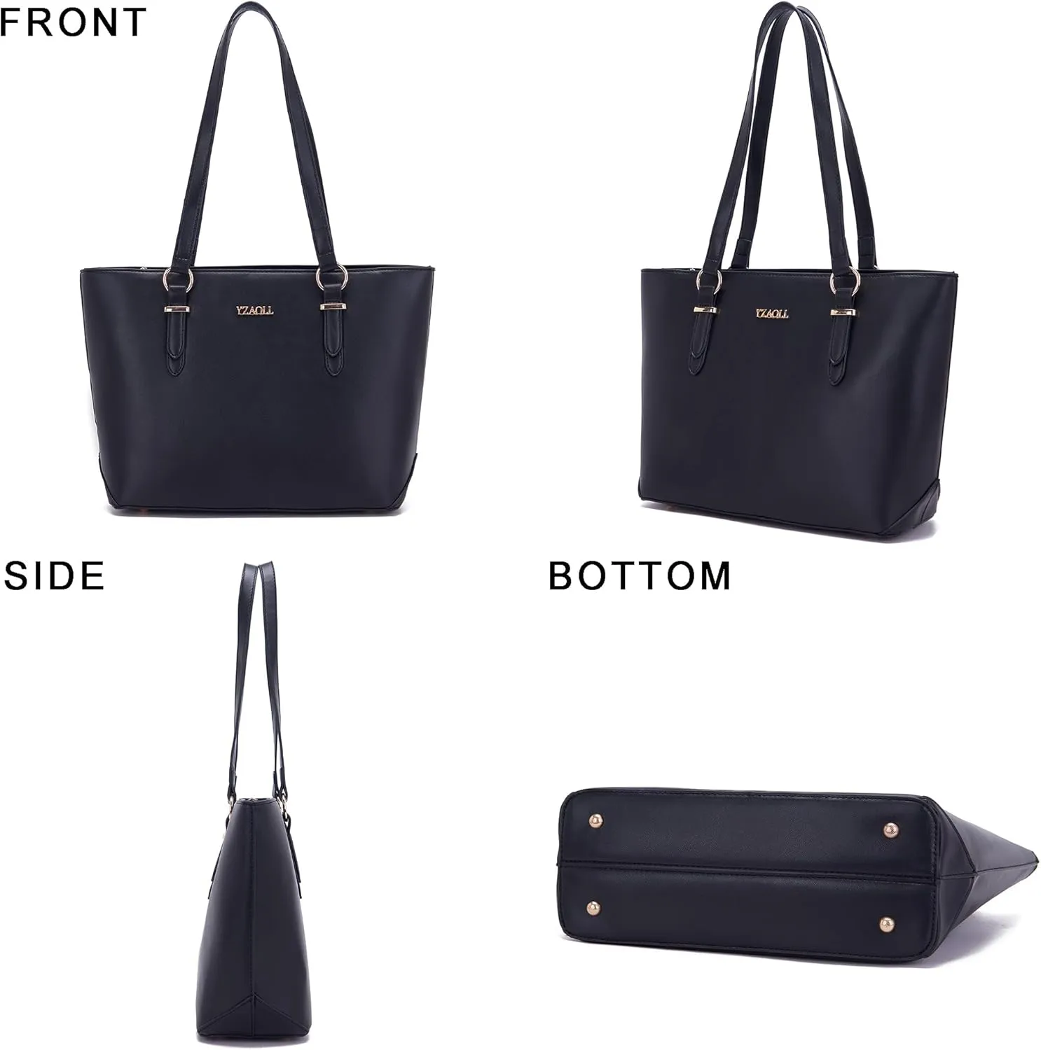 YZAOLL Purses for Women Faux Leather Medium Large Tote Satchel Shoulder Purse Handbag Wallet set