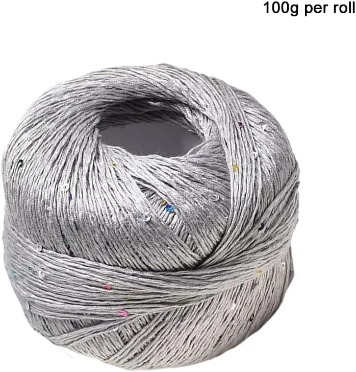 Zcargel 1 Rolls Peloted Glitter Wire Wool to Knit Knitting Wire Washable and Easy Maintenance Rollers Knitting Wire Soft Ball 100G for Handbags Gloves