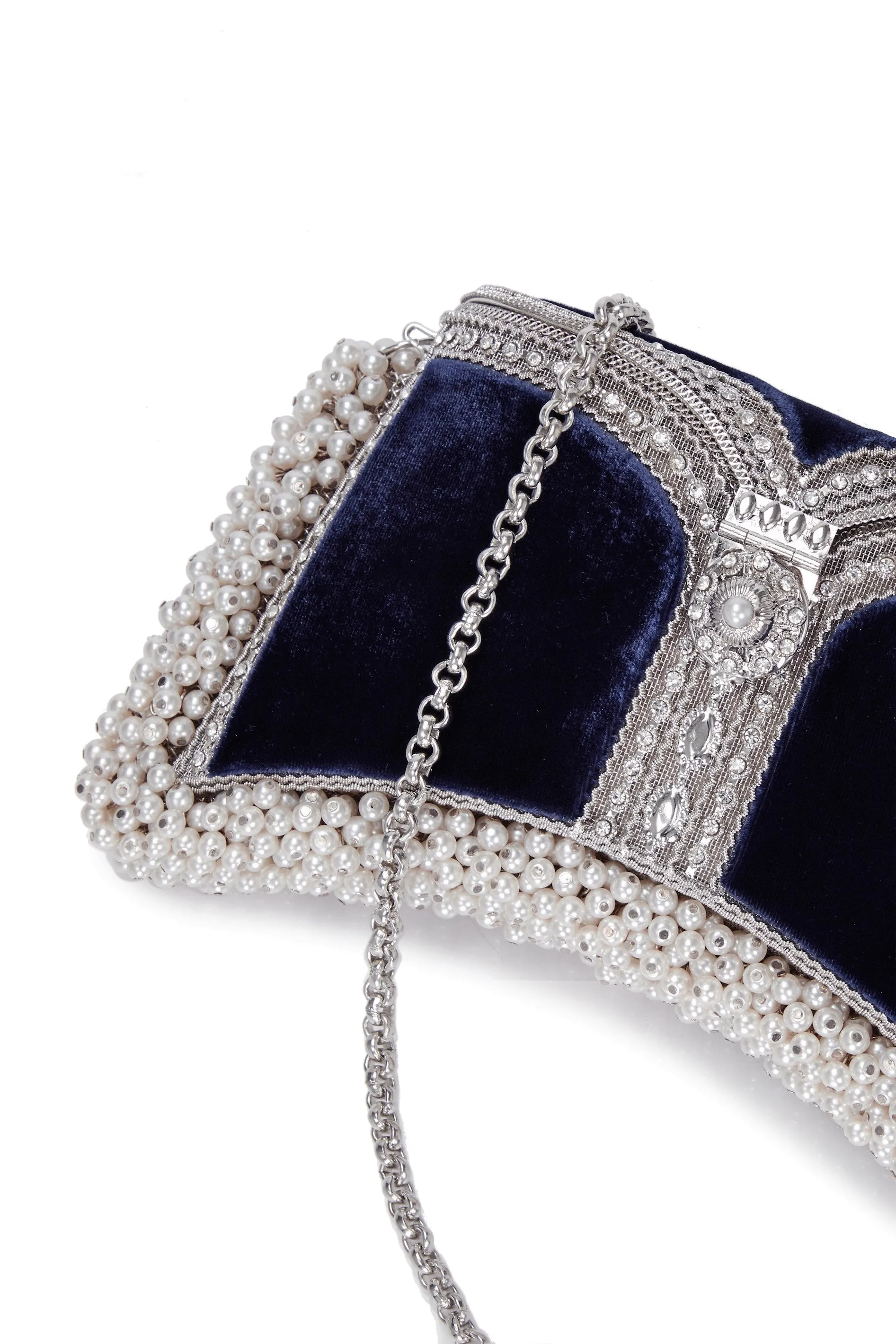 Zeenat Pearl Purse | Midnight Blue